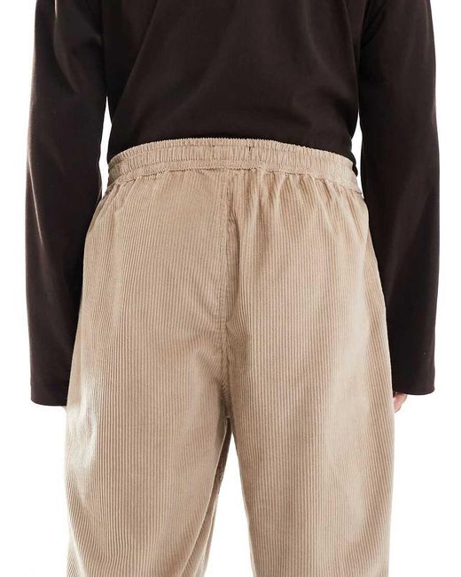 New Look Black Pull On Cord Pants for men
