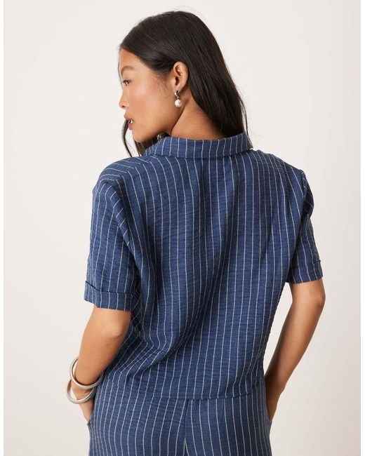 JDY Petite Blue Lightweight Boxy Shirt Co-ord