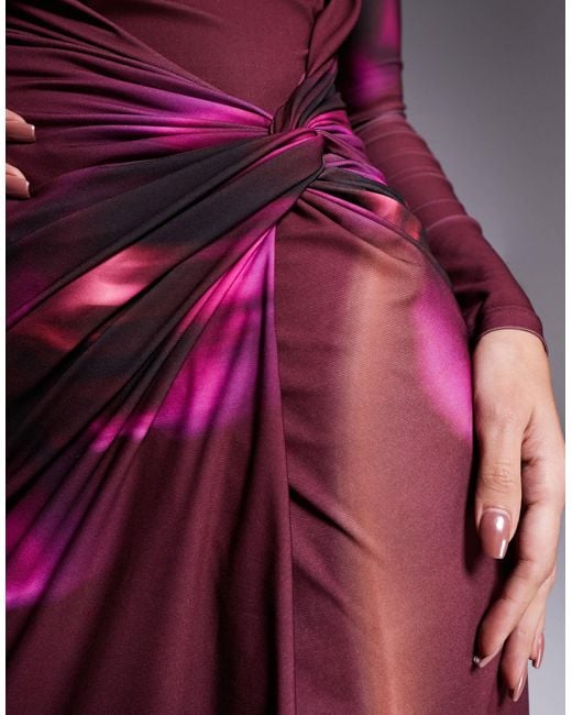 DASKA Purple – exklusiv – hochgeschlossenes maxikleid