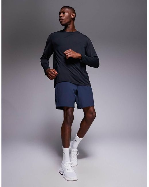 4505 Blue Quick Dry Nylon Performance Mesh Oversized Running Long Sleeve for men