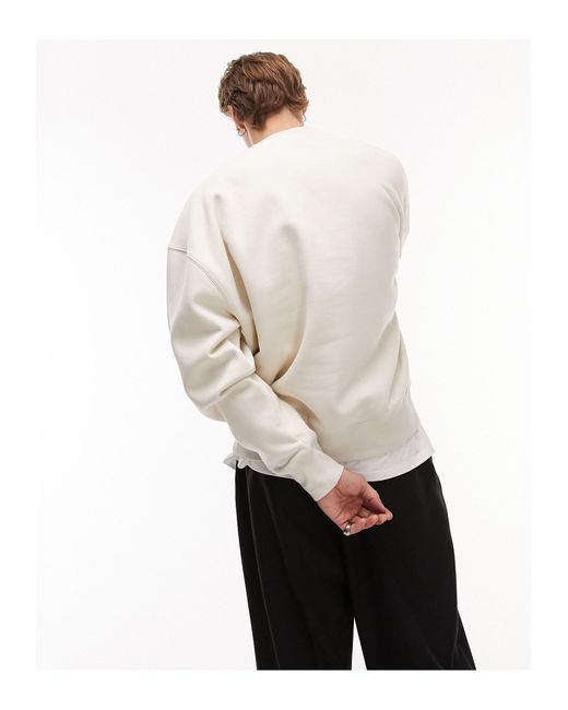 Topman – 2er-pack oversize-sweatshirts aus schwerem material in White für Herren