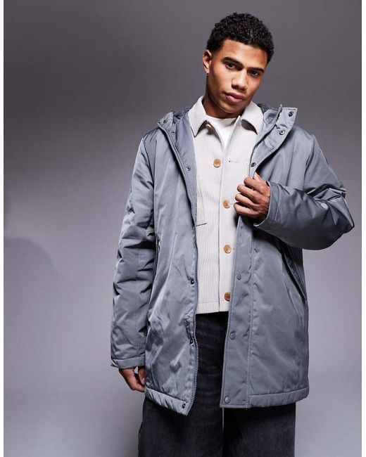 ASOS Gray Borg Lined Parka for men
