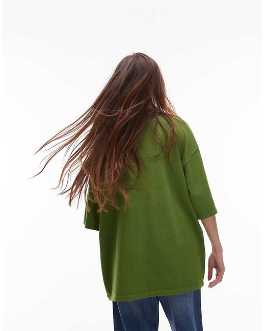 Camiseta Extragrande Con Estampado Gráfico "De La Mar" De TOPSHOP de color Green