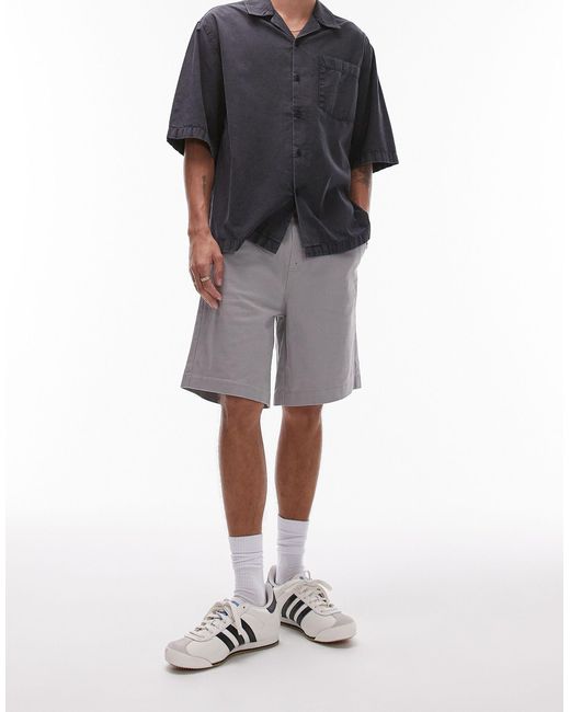 Pantaloncini chino comodi grigi con fascia di Topman in Gray da Uomo