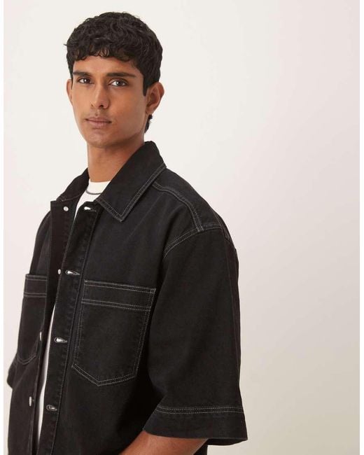 ASOS Black Co-Ord Denim Shirt for men