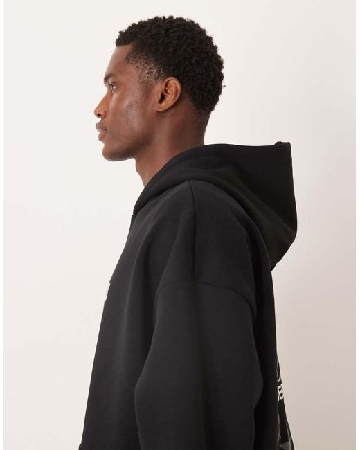 ASOS Natural Extreme Oversized Hoodie With Front And Back Text Print for men