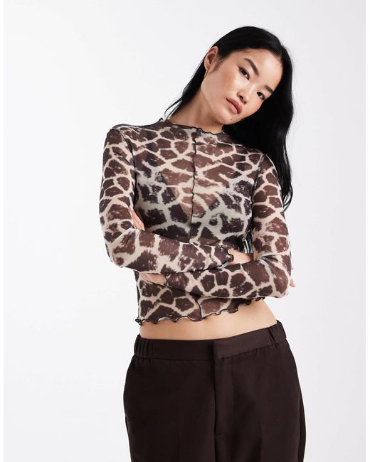 ASOS Brown Long Sleeve Top