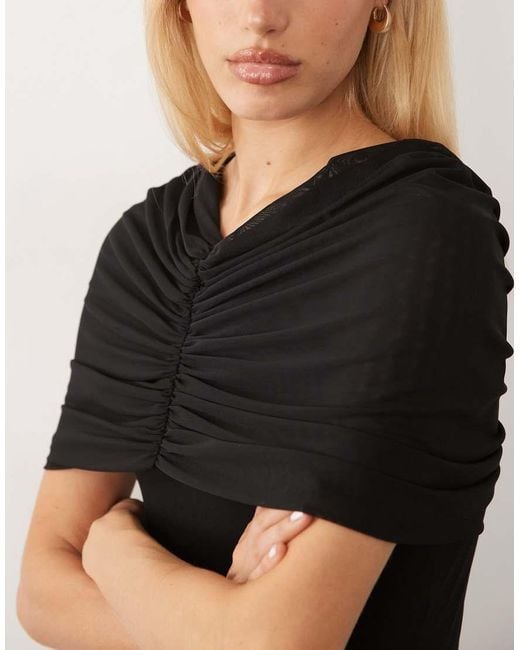 Vero Moda Black Cape Detail Jersey Maxi Dress