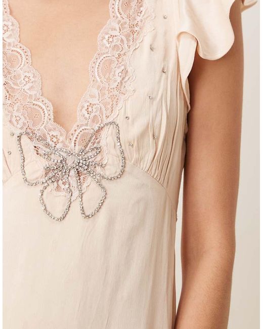 Free People Natural Tied With Joy Midi Slip Dress