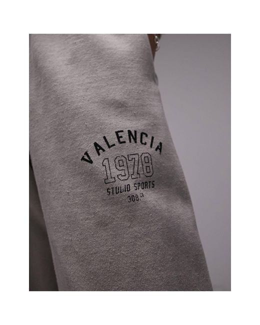 TOPSHOP Gray Graphic Valencia Oversized Trackies