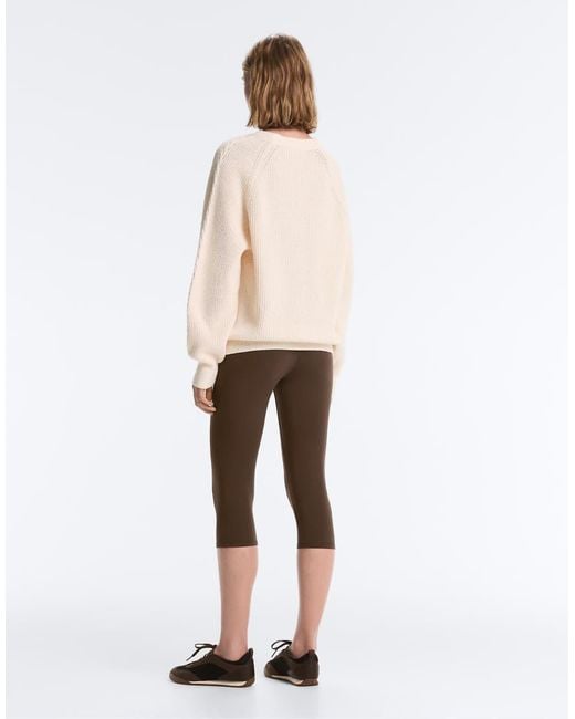 Oysho Natural 100% Cotton Cable Knit Jumper