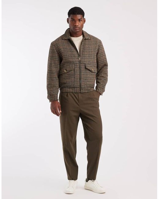 Redefined Rebel Brown Boxy Padded Coach Jacket for men