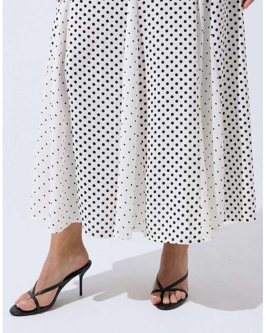 Yours Clothing Gray Polka Dot Maxi Skirt