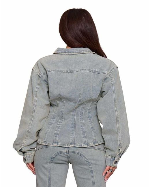 Missy Empire Gray Denim Jacket