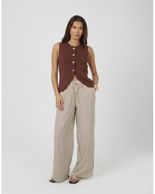 Brave Soul Brown Crew Neck Knitted Waistcoat