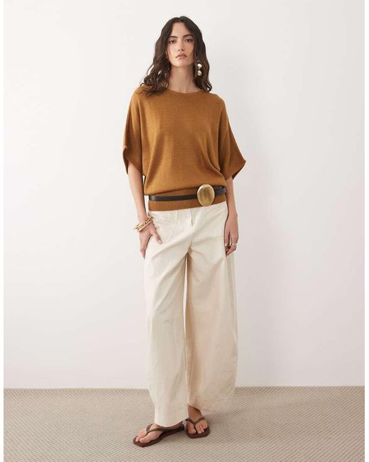 ASOS Knitted Batwing Top To Brown