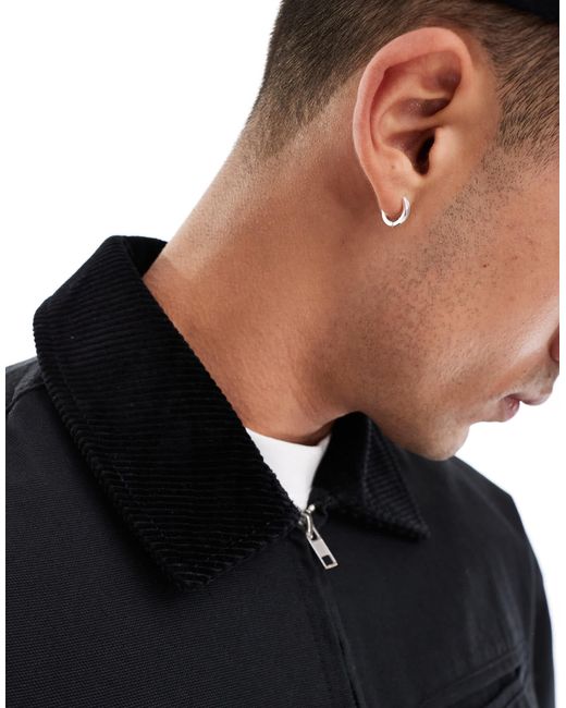ASOS Blue Oversized Washed Harrington Jacket With Cord Collar for men