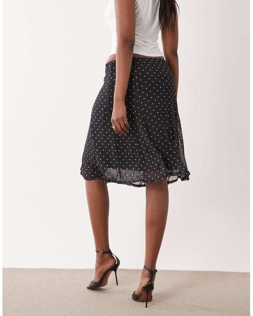 ASOS White Low Rise Mesh Midi Pencil Skirt Co-ord With Godets