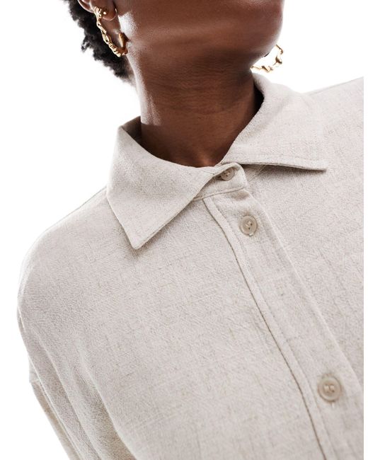 Weekday White Perfect Co-ord Linen Mix Shirt