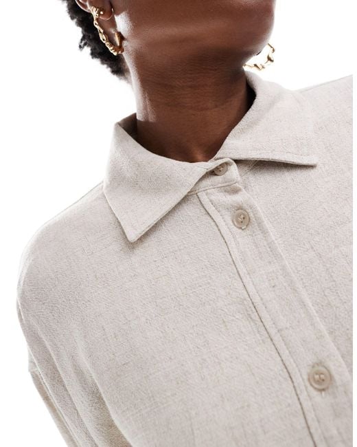 Perfect - chemise d'ensemble en lin mélangé - cassé Weekday en coloris White