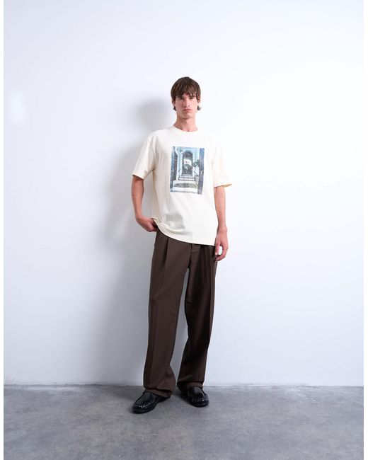 Topman Multicolor Oversized Fit T-shirt With Doorway Image Print And Embroidery for men