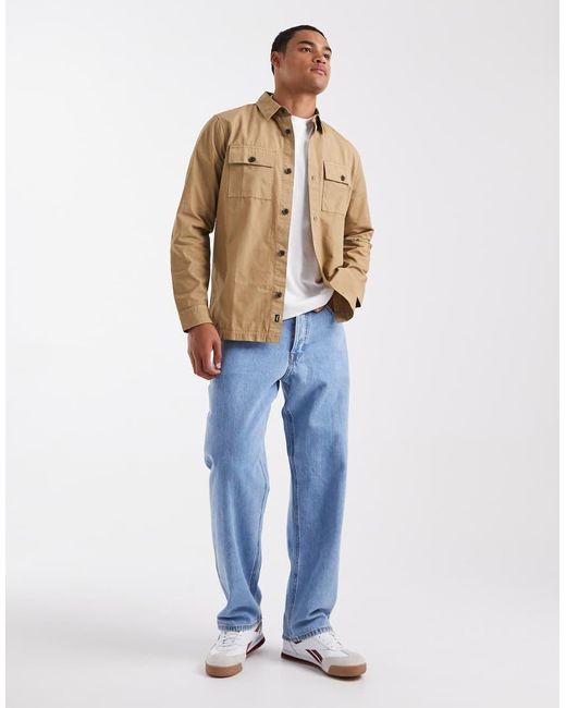 Chaqueta Abotonada Estilo Camisa De Popelina De Algodón De -Neutro Threadbare de hombre de color Natural