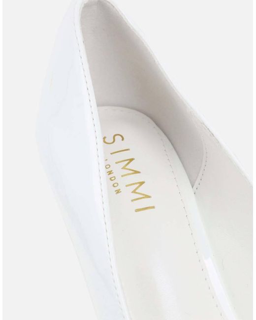 SIMMI White Sid Patent Court Shoes