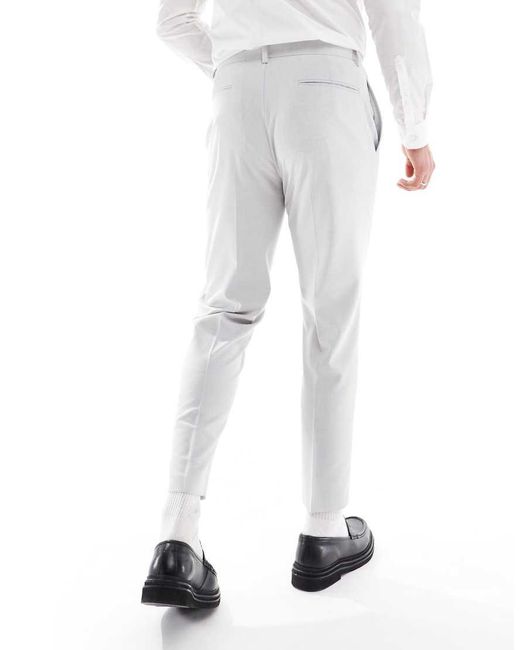 ASOS White Tapered Suit Trousers for men