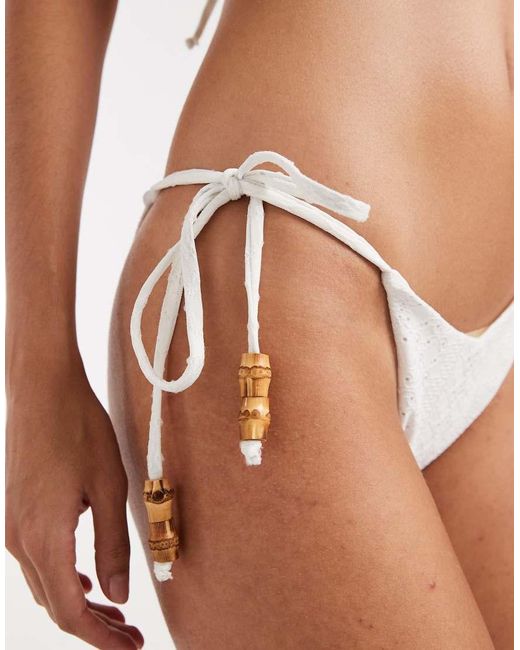 Daisy Street Brown Triangle Bikini Top And Tie Side V Bottoms