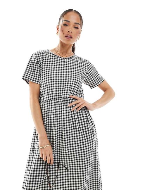 Threadbare Gray Short Sleeve Jersey Midi Dress With Pockets