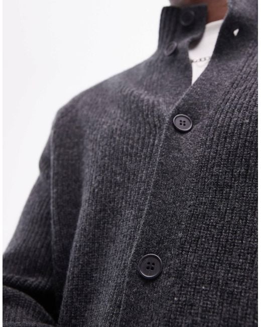 ARKET White Wool Knitted Cardigan With Funnel Neck for men