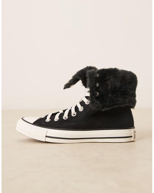 Converse Black Chuck Taylor All Star Fold Over Trainers