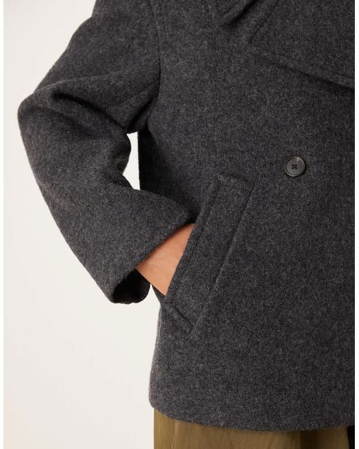 Mango Gray Wool Mix Short Tailored Jacket
