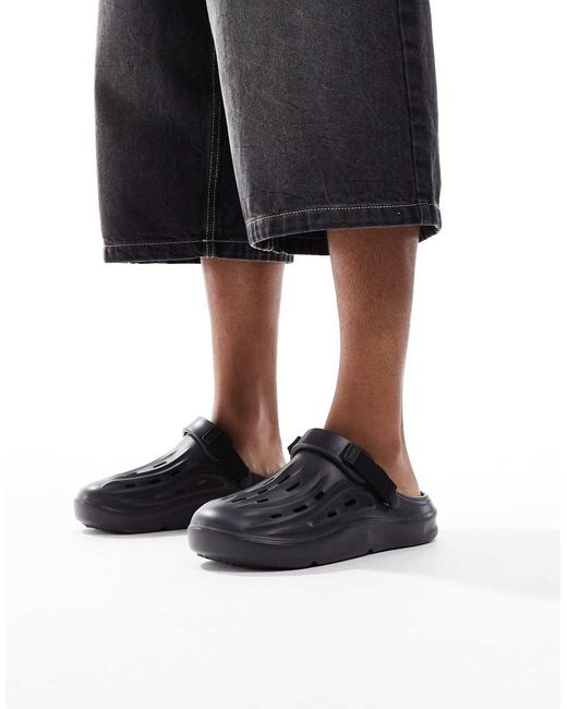 Jack & Jones Black Moulded Mules With Strap for men