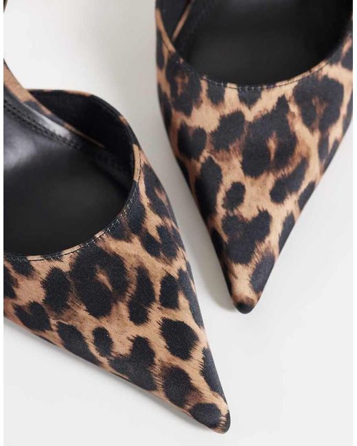 ASOS Metallic Polo Slingback Stiletto High Heel Shoes
