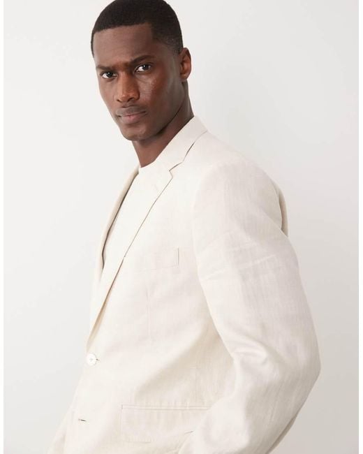 Mango Natural Amalfi 100% Linen Slim Fit Suit Blazer Co-ord for men