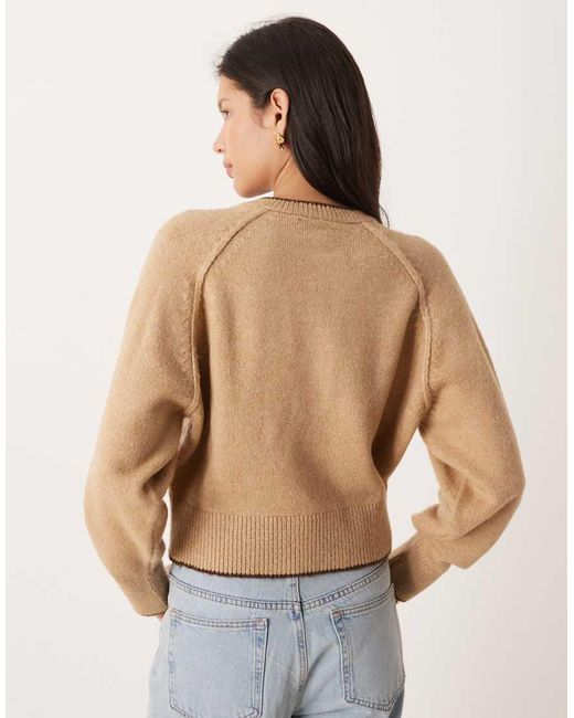 ASOS Blue Knitted Long Sleeve Henley Jumper With Tipping