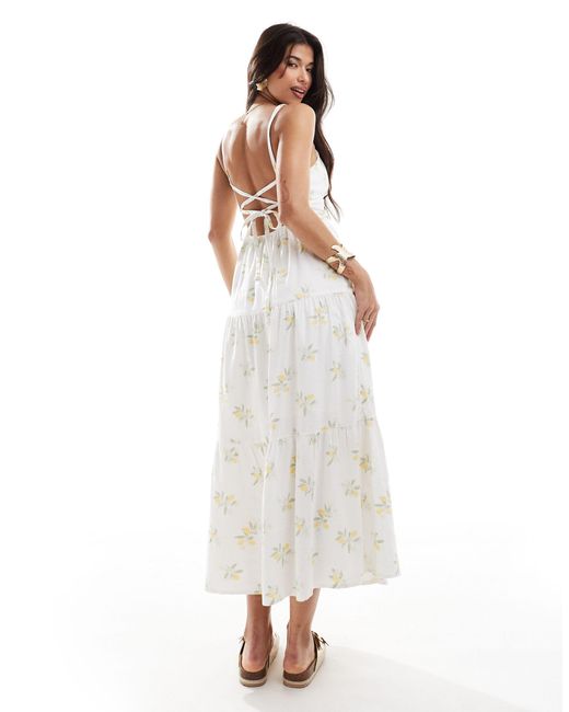 Hollister White – maxikleid aus leinen