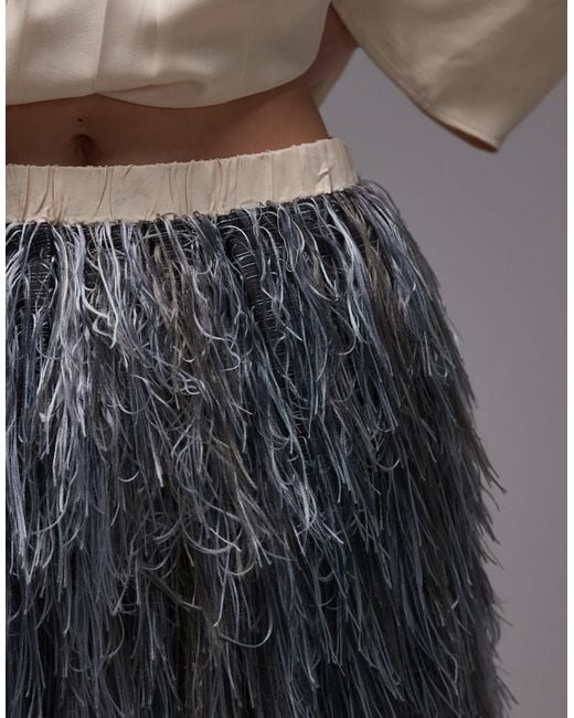 ASOS Gray 3d Fringe Pelmet Mini Skirt