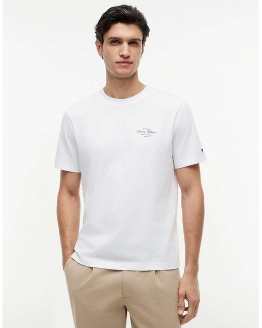 Tommy Hilfiger White Back Logo Jersey T-Shirt for men