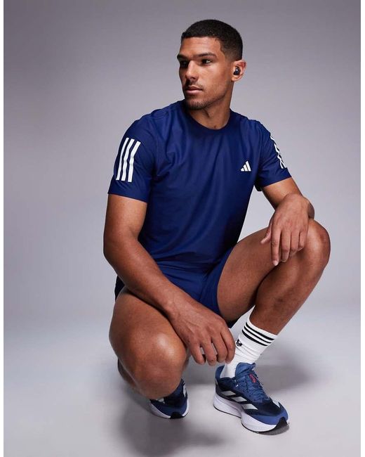 Adidas Originals Blue Adidas Running Own The Run T-shirt for men
