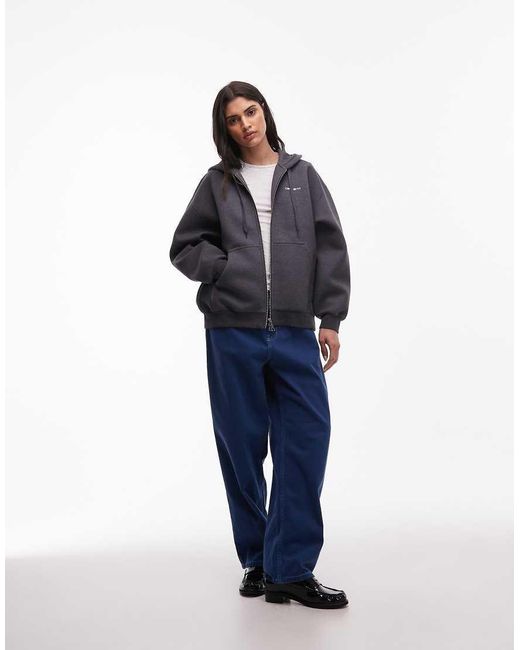 Carhartt Blue Alda Structured Oversized Zip-through Hoodie