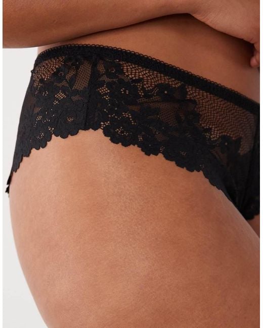 ASOS Black Asos Design Curve Ruby Lace High Leg Thong