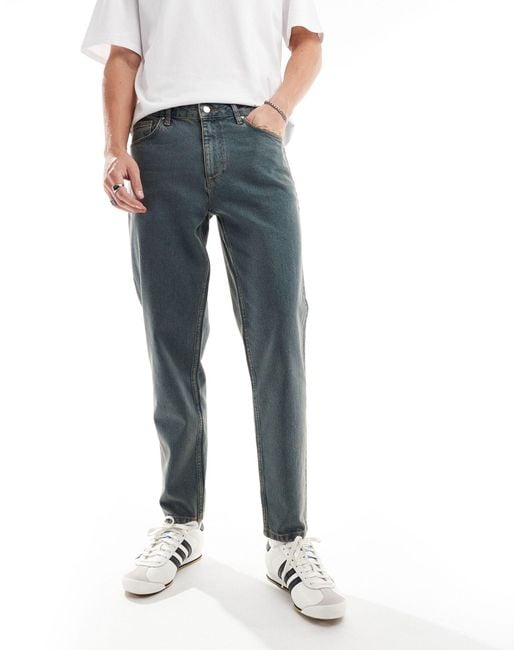 ASOS – classic – jeans aus festem stoff in Blue für Herren