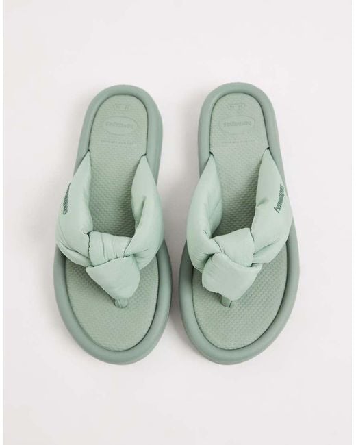 Havaianas Green Overpuff Boho Flip Flops