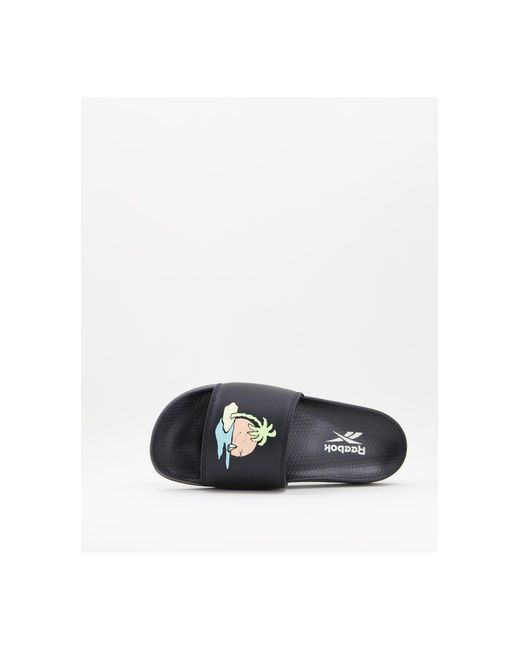 reebok slides black