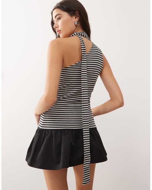 Weekday Blue One Shoulder Halter Top