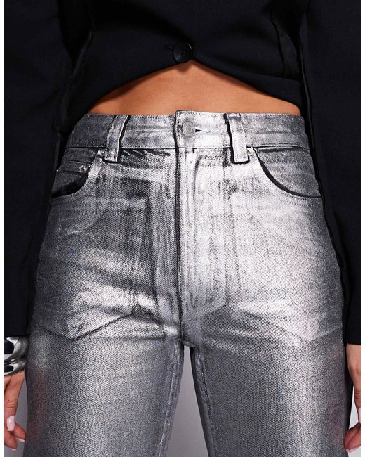 ASOS Metallic Comfort Stretch Straight Leg Jean
