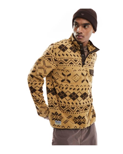 Polo Ralph Lauren Metallic Fair Isle Print Polar Fleece Half Zip Sweatshirt for men