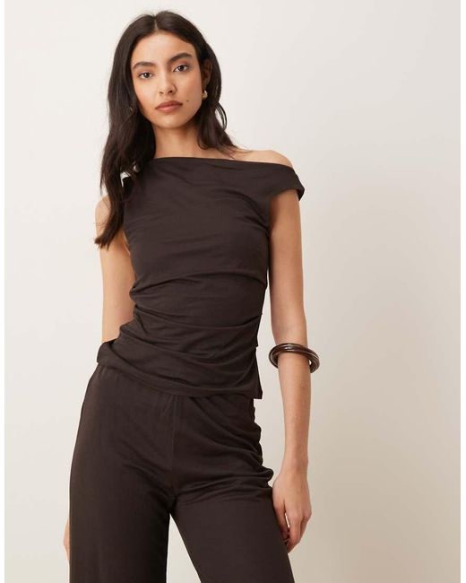 Mango Black Canela Asymmetric Sleeveless Top Co-ord